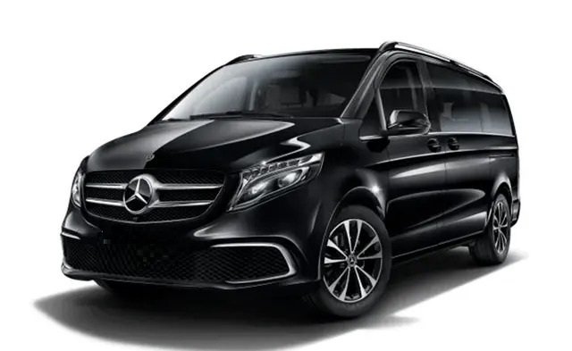 Black Executive 7 Seater Car in white Background